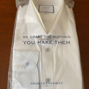 NIP Charles Tyrwhitt White Classic Shirt with Buttons Men's Size 18